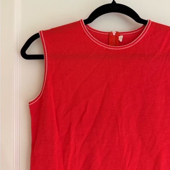 Vintage 70s Orange Acrylic Sleeveless Top - Picture 2 of 5